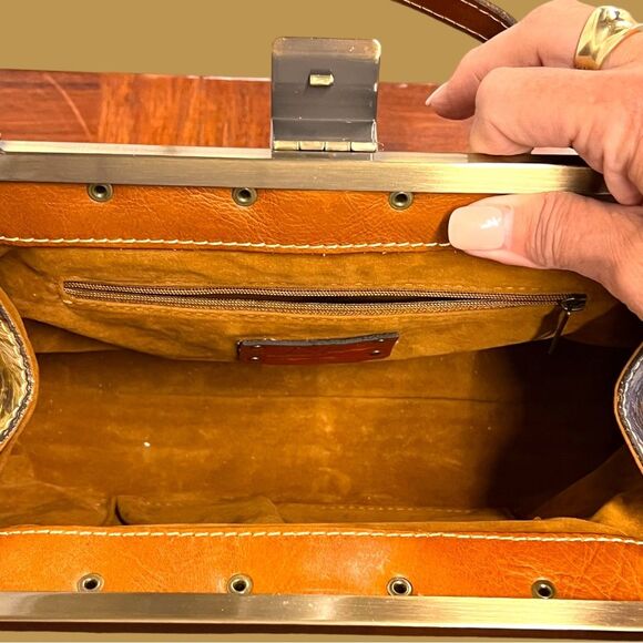 PATRICIA NASH LEATHER FERRARA SATCHEL BAG ENLIGHTENED GARDEN RETIRED FLORAL - Picture 12 of 14